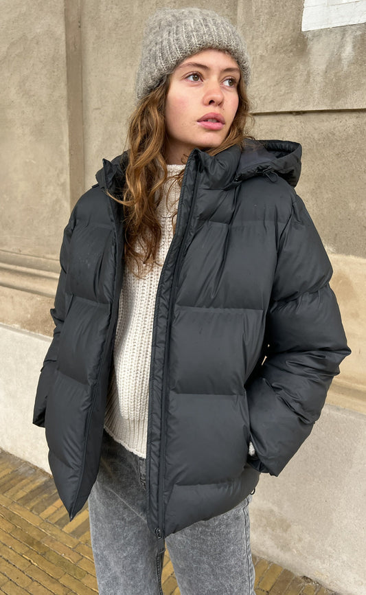 Neo Noir Jakke - Fox Puffer - Black