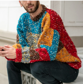 Kevin – retro-pullover mit punkten für herren