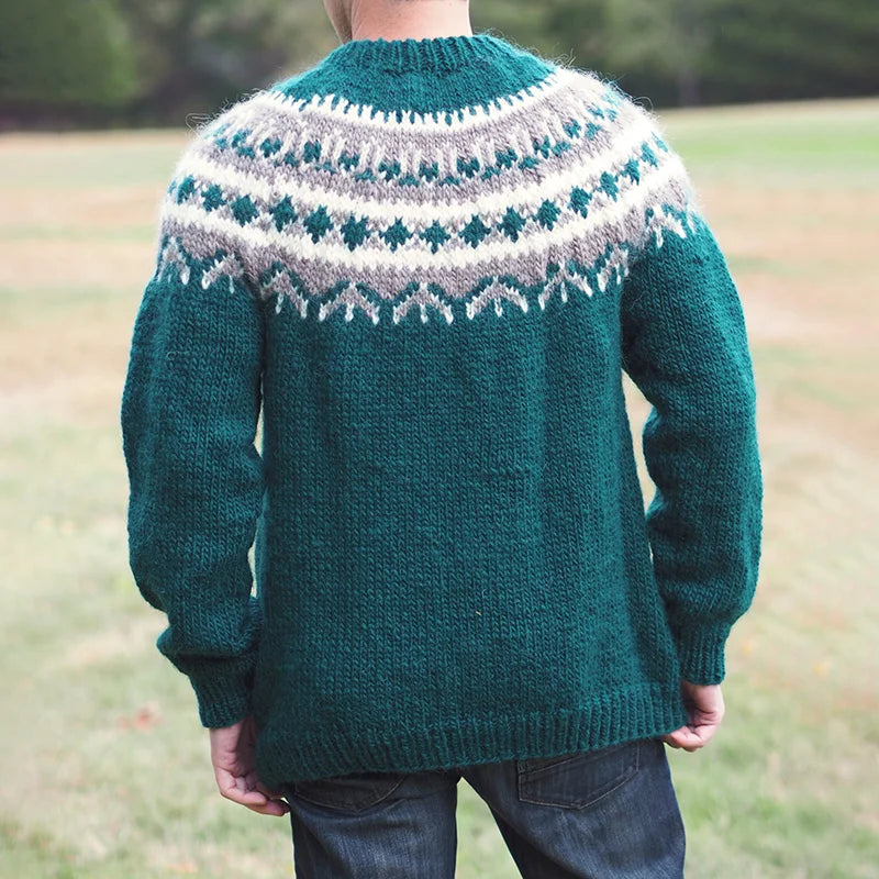 Adalberto – vintage-strickpullover mit rundhalsausschnitt für herren