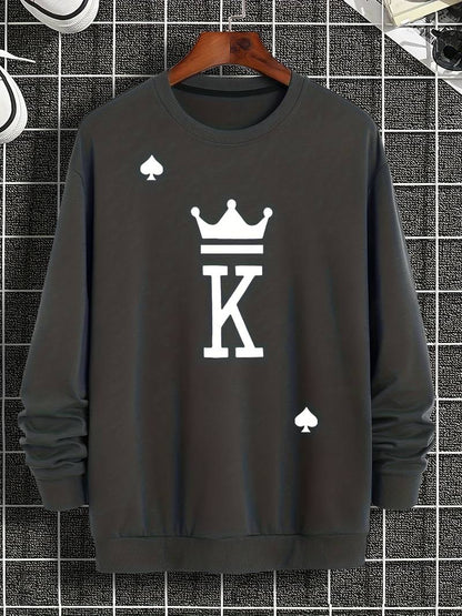 Mark – pullover mit king-print für herren