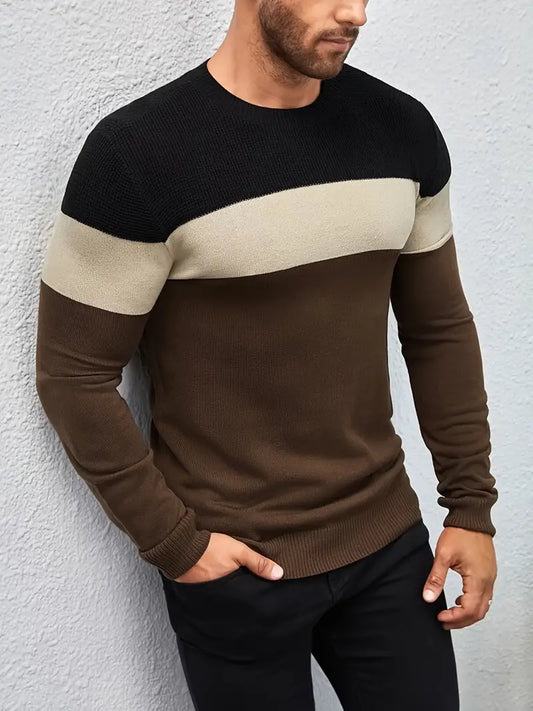 Christopher – pullover mit dreifarbigen streifen