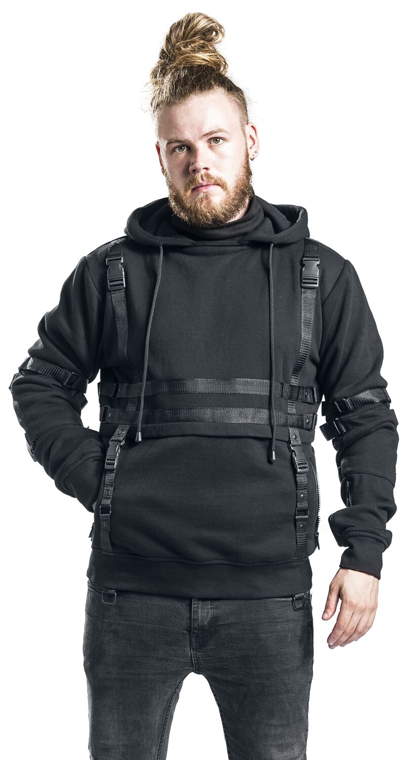 Christopher - gothic schwarzer kapuzenpullover