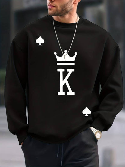 Mark – pullover mit king-print für herren