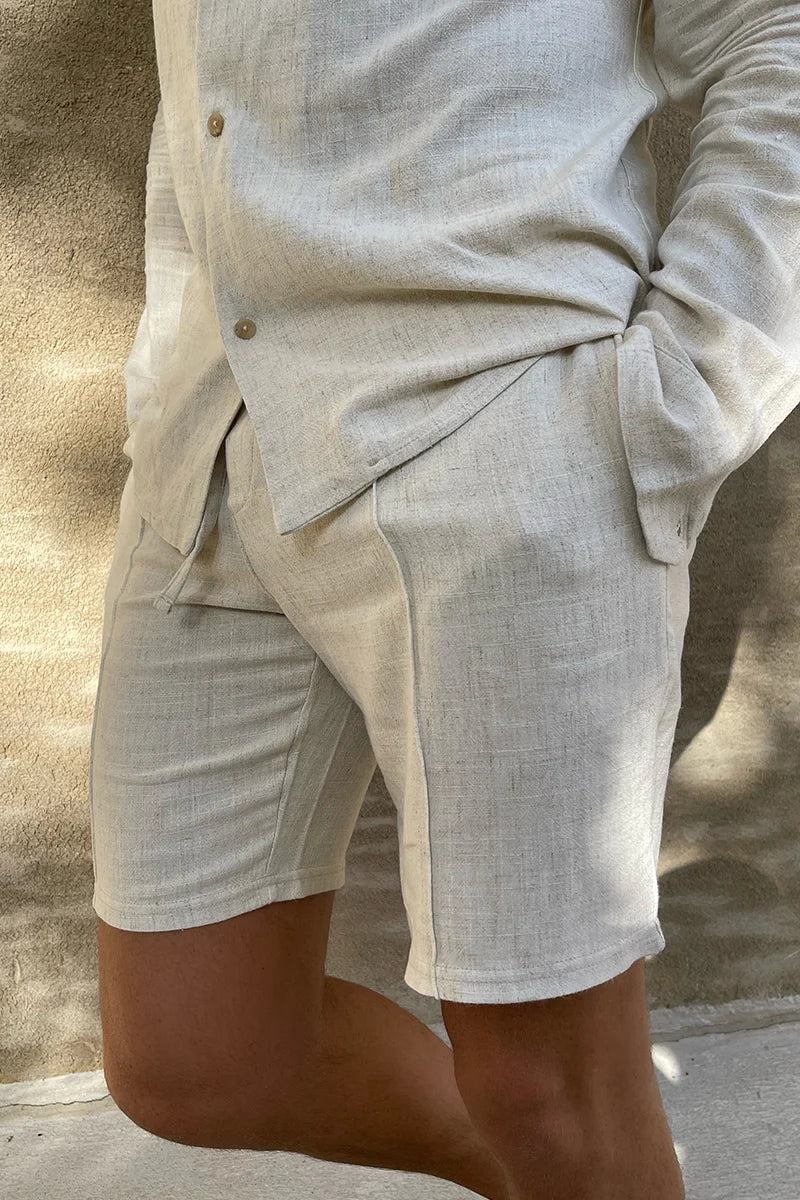 Niilo - oatmeal leinenshorts